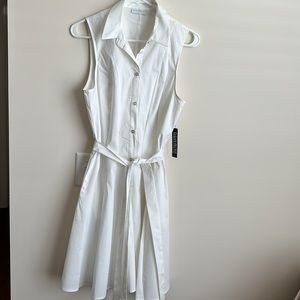 New York & Company Sleeveless Belted Shirt Dress Size M